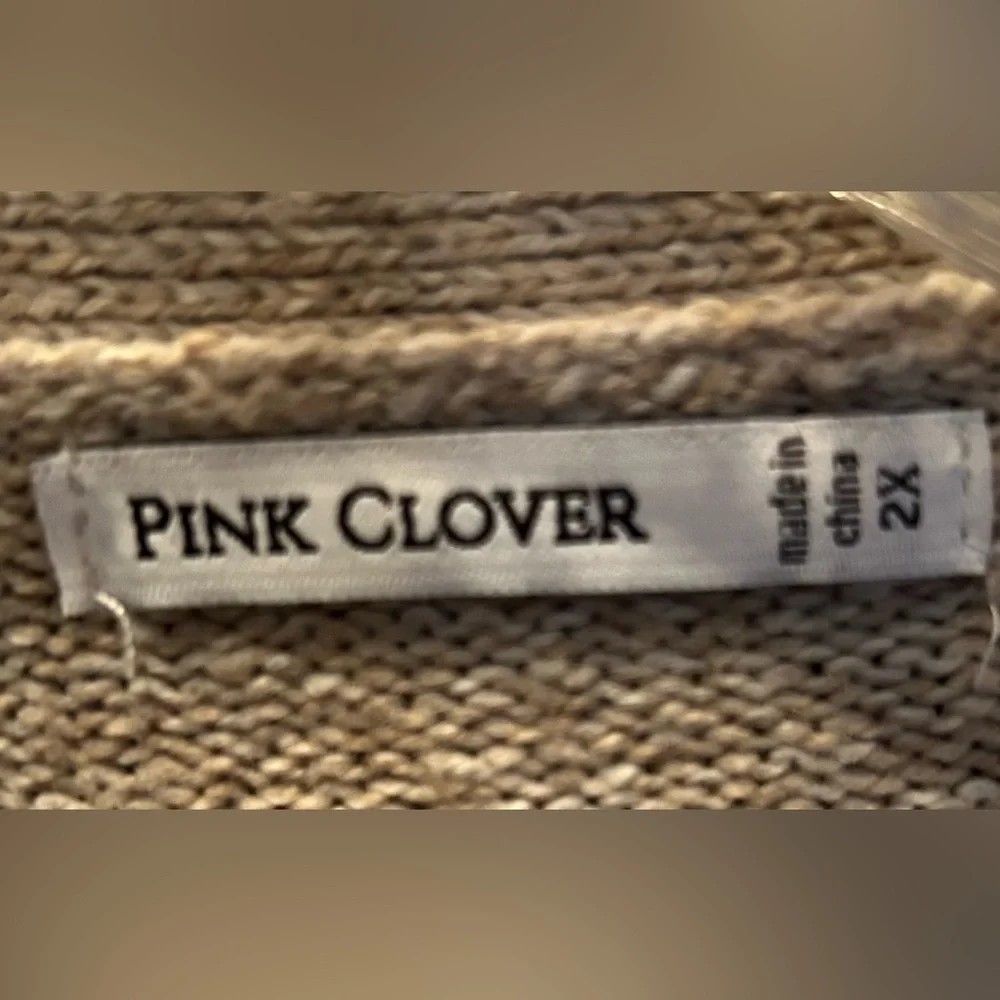 Pink Clover Blue and Beige Patterned Open Front Cardigan - Picture 2 of 7